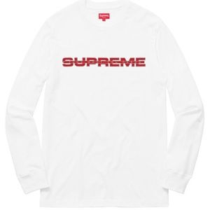 SOLD!!! NWT Supreme 3M reflective l/s tee white